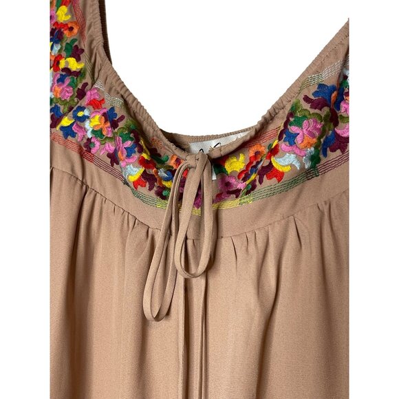 Boho Tunic Dress Bell Sleeves Embroidery Lined Size XS Va Va by Joy Han - Picture 5 of 15